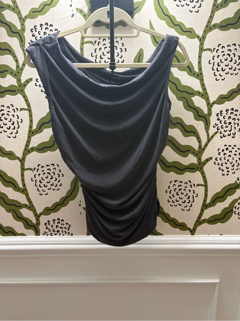 Anthropologie Pilcro Draped Ruched Women's Top - Charcoal Gray